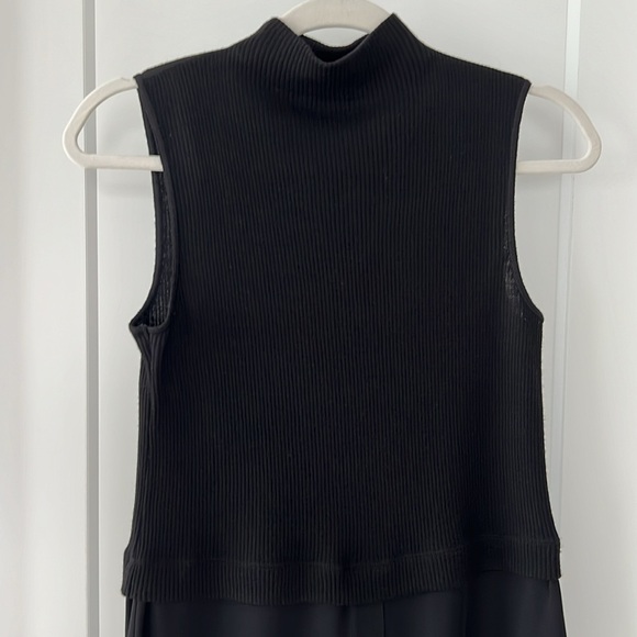 Theory sleeveless combo tunic, wool blend on top, silk button down bottom size s - Picture 7 of 10